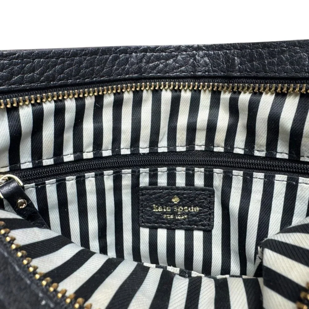 Kate Spade Southport Avenue Cora Crossbody‎ Black Pebbled Leather Handbag Purse